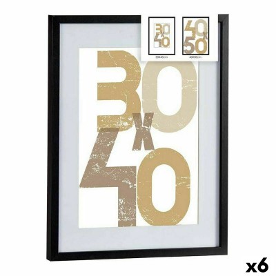 Wall photo frame Gift Decor Black Plastic MDF Wood 40 x 50 cm (6 Units)