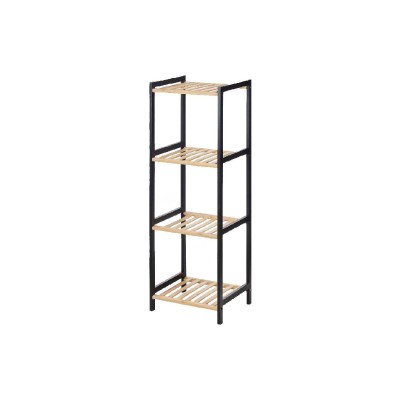 Bathroom Shelves Berilo Black Natural 35 x 30 x 100 cm 35,2 x 100,2 x 30,2 cm