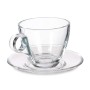 Tasse avec sous-tasse Vivalto Transparent verre 170 ml (6 Unités)