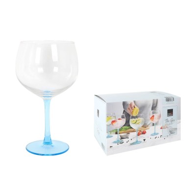 Set de Verres pour Gin Tonic Inde Bleu 650 ml 9 x 11 x 19 cm