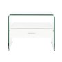 Nightstand DKD Home Decor White Transparent Crystal MDF Wood 50 x 40 x 45,5 cm