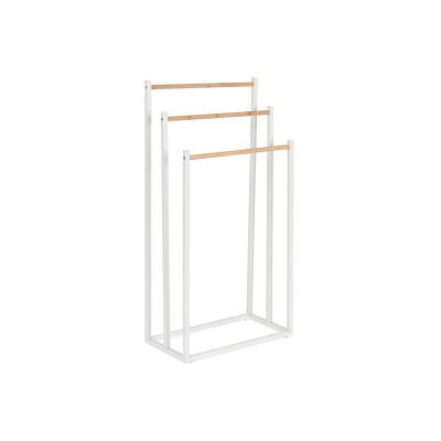 Free-Standing Towel Rack Home ESPRIT White Natural Metal Bamboo 45 x 22 x 85 cm
