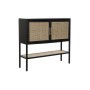 Sideboard DKD Home Decor Black Natural Aluminium Paolownia wood MDF Wood 110 x 30 x 100 cm