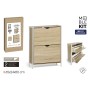 Range-chaussures MobleKit Blanc Marron Bois Métal 65 x 24 x 80 cm