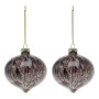 Christmas Baubles (2 pcs) 112490 Brown Red 8 cm (2 Units)