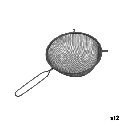 Strainer Quttin Black Metal Ø 20 cm (12 Units)