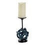 Candleholder DKD Home Decor Blue Metal Crystal 13 x 13 x 25 cm