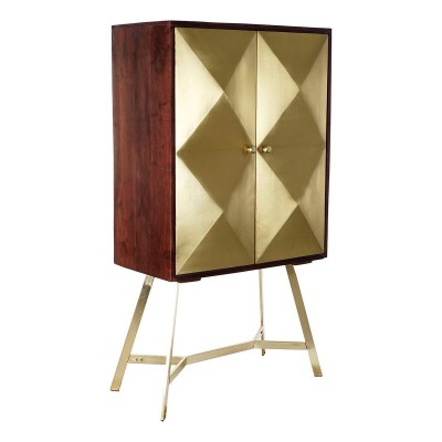 Buffet DKD Home Decor Doré Brun foncé Acacia Bois de manguier 84 x 43 x 156,5 cm