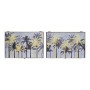 Decorative box DKD Home Decor Black Golden MDF Wood Palms Tropical Counter (2 Units)