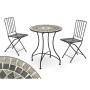 Table avec 2 chaises Ibergarden Mosaico-Forja Noir Gris 100 x 30 x 65 cm