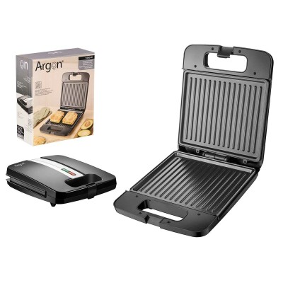 Appareil à Sandwich Gril Argon Noir Acier 1400 W