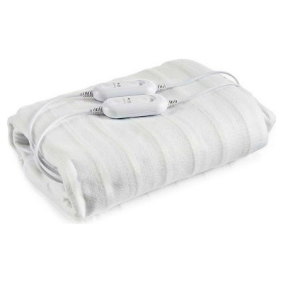 Double Electric Underblanket Gift Decor White Polyester 140 x 1 x 160 cm Geometric 2 x 60 W