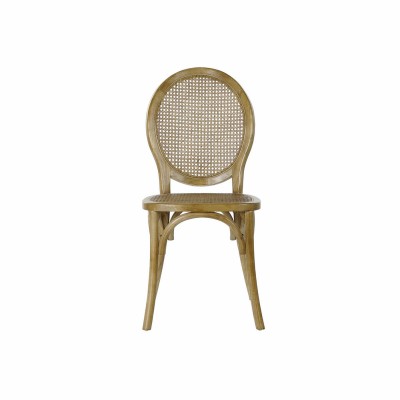 Dining Chair DKD Home Decor Light brown Rattan Elm wood 45 x 42 x 92 cm