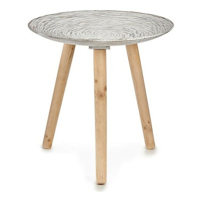 Table d'appoint Gift Decor Blanc Marron Bois 40 x 39 x 40 cm Spirales