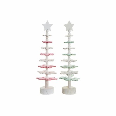 Sapin de Noël DKD Home Decor Bois MDF (2 pcs) (11 x 11 x 41 cm)