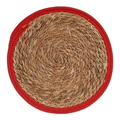 Table Mat Gift Decor Brown Red Natural 35 x 1 x 35 cm Plastic