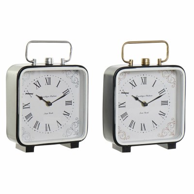 Table clock DKD Home Decor Blue White Black (2 Units)