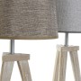 Desk lamp DKD Home Decor Sheet Grey Brown Linen 250 V 60 W Pinewood (30 x 30 x 57.5 cm) (2 pcs)