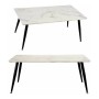 Centre Table Gift Decor White Black 60 x 110 x 45 cm Marble