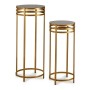 Set of 2 tables Gift Decor Black Golden Metal Crystal 42,5 x 105 x 42,5 cm
