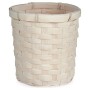 Planter Gift Decor White PVC Bamboo 17 x 15 x 17 cm Circular