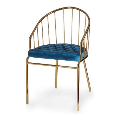 Chaise Gift Decor Bleu Doré Polyester Fer 51 x 81 x 52 cm Barres