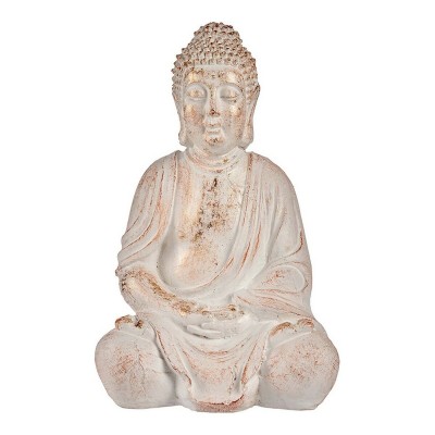 Decorative Garden Figure Ibergarden White Golden Polyresin 24,5 x 50 x 31,8 cm Buddha