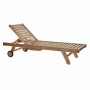 Sun-lounger DKD Home Decor Brown With wheels Teak (200 x 65 x 36 cm)