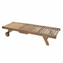Sun-lounger DKD Home Decor Brown With wheels Teak (200 x 65 x 36 cm)