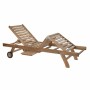 Sun-lounger DKD Home Decor Brown With wheels Teak (200 x 65 x 36 cm)