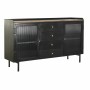 Sideboard DKD Home Decor   Black Golden Natural Metal Mango wood 145 x 40 x 85 cm