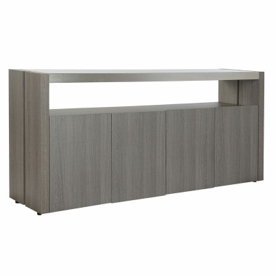 Sideboard DKD Home Decor   Grey Aluminium Crystal Oak Tempered Glass 165 x 39 x 76 cm
