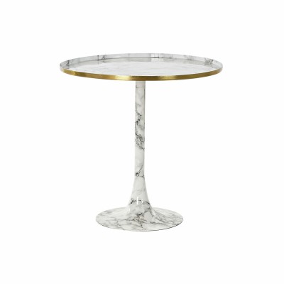 Petite Table d'Appoint DKD Home Decor Blanc Doré 51 x 51 x 51 cm