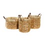 Basket set DKD Home Decor Brown Natural Bamboo Rushes Tropical 40 x 40 x 24 cm 4 Kg 3 Pieces