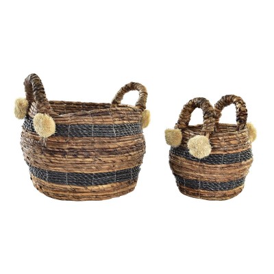 Set de basket DKD Home Decor Fibre naturelle 31 x 31 x 33 cm Colonial
