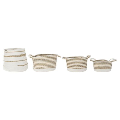 Basket set DKD Home Decor Seagrass Boho 36 x 36 x 34 cm