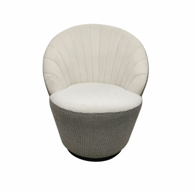 Fauteuil DKD Home Decor Blanc Noir Doré 69 x 66 x 85 cm