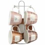 Piece Coffee Cup Set DKD Home Decor White Brown Pink Metal Porcelain 210 ml