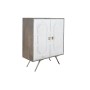 Buffet DKD Home Decor Blanc Gris Doré Laiton Bois de manguier 93 x 41 x 114 cm