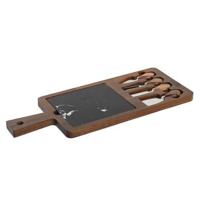 Planche à découper le fromage DKD Home Decor Marron Noir 49 x 19 x 2 cm