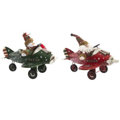 Christmas bauble DKD Home Decor Aeroplane Metal (36,5 x 23 x 25 cm) (2 Units)