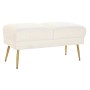 Banquette DKD Home Decor 106 x 45 x 50 cm Doré Métal Blanc