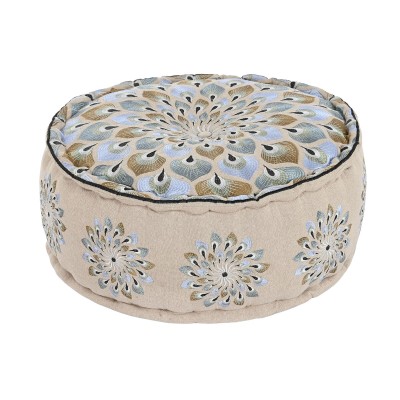 Pouf DKD Home Decor Bleu Beige
