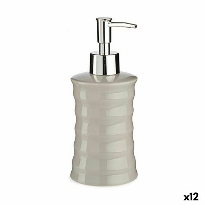 Soap Dispenser Berilo Grey Metal Ceramic Waves 260 ml (12 Units)