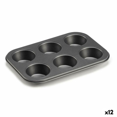 Oven Mould Kinvara Dark grey 18,7 x 3,5 x 26,5 cm (6 Pieces) (12 Units)