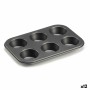 Oven Mould Kinvara Dark grey 18,7 x 3,5 x 26,5 cm (6 Pieces) (12 Units)