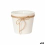 Planter Ibergarden White Brown Cloth Rope Plastic 18 x 16 cm 19,5 x 17,5 x 19,5 cm (24 Units)