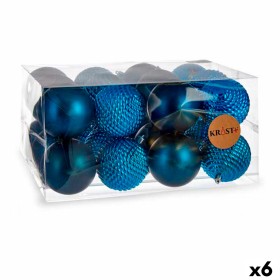 Set of Christmas balls Krist+ Blue Plastic Ø 8 cm (6 Units)