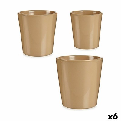 Set of pots Ibergarden Beige Clay 16,5 x 16 x 16,5 cm (6 Units)