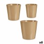 Set of pots Ibergarden Beige Clay 16,5 x 16 x 16,5 cm (6 Units)